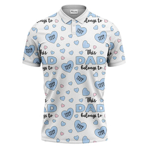 customizable hearts & text father's day all over print polo shirt for men