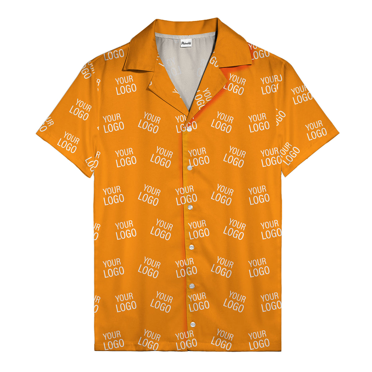 customizable repeat logo monochrome black hawaiian shirt for men