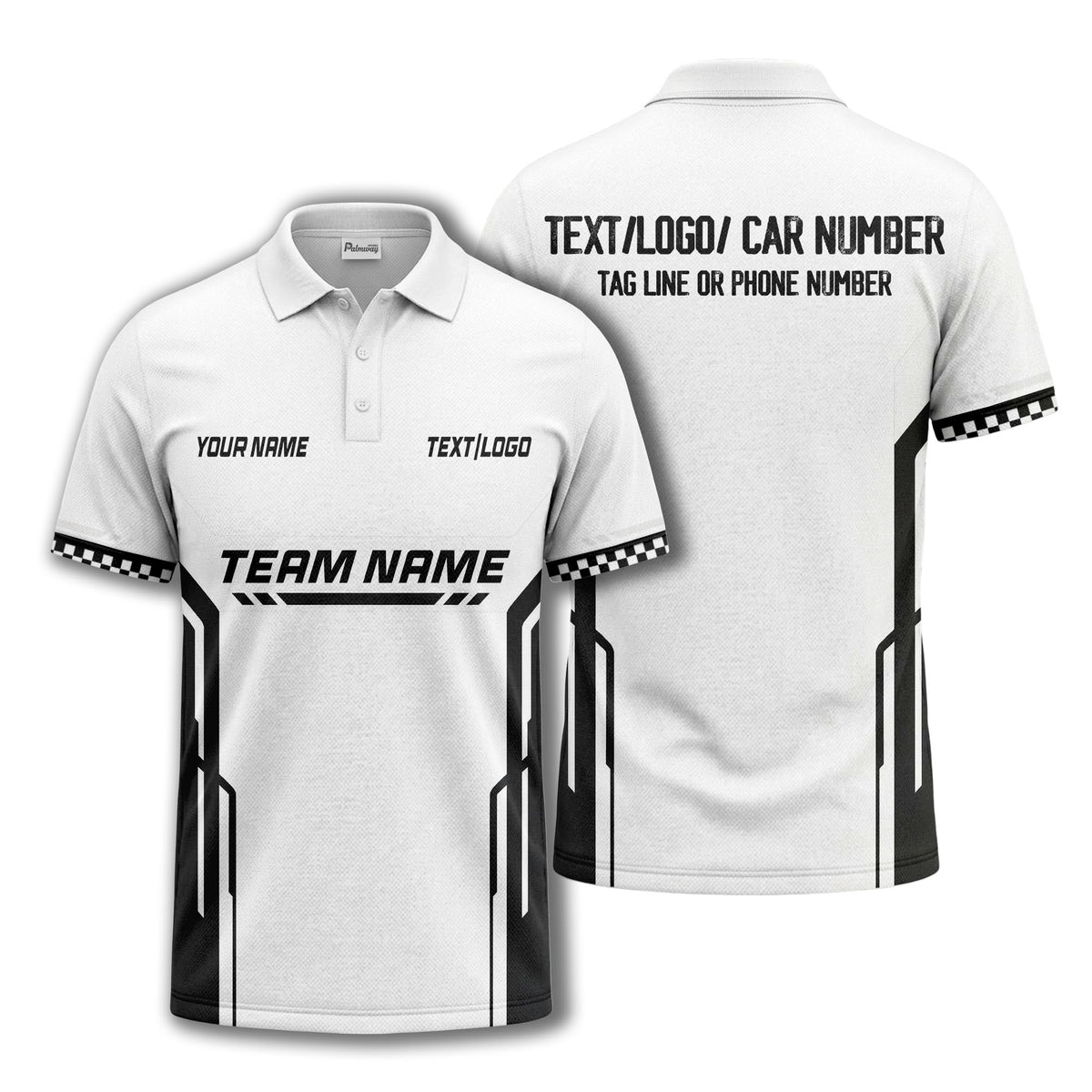 customizable team name geometric stripes polo shirt for men