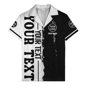 customizable text logo circle personalized hawaiian shirt