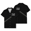 diagonal stripe logo modern hawaiian shirt