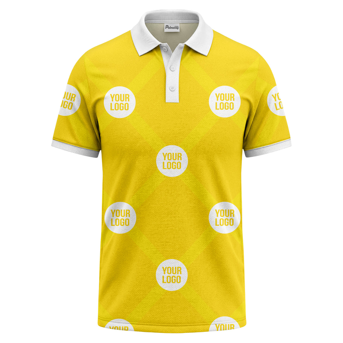 diagonal stripes & repeating custom logo polo shirt for men