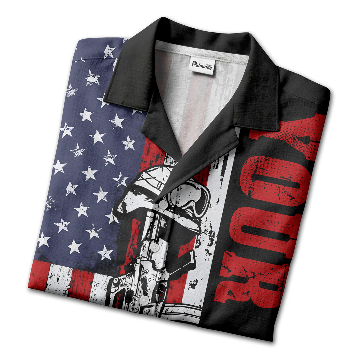 distressed american flag bald eagles & combat boots hawaiian shirt