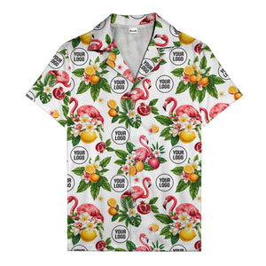 flamingo & pomegranate paradise hawaiian shirt for men