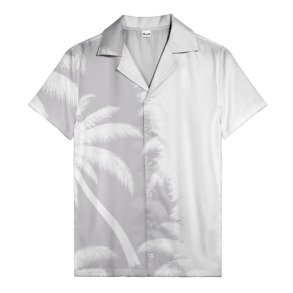 footballs & palm tree silhouettes black white graphic hawaiian shirt