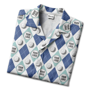 Geometric Golf Ball Aloha Hawaiian Shirt For Men