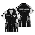 hexagon checkerboard geometric fusion hawaiian shirt for men