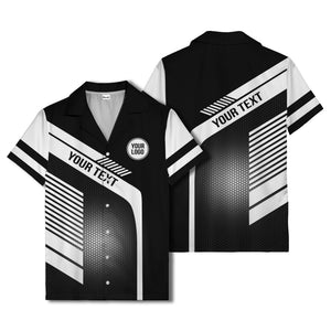 hexagon grid diagonal stripes modern geometric hawaiian shirt for men