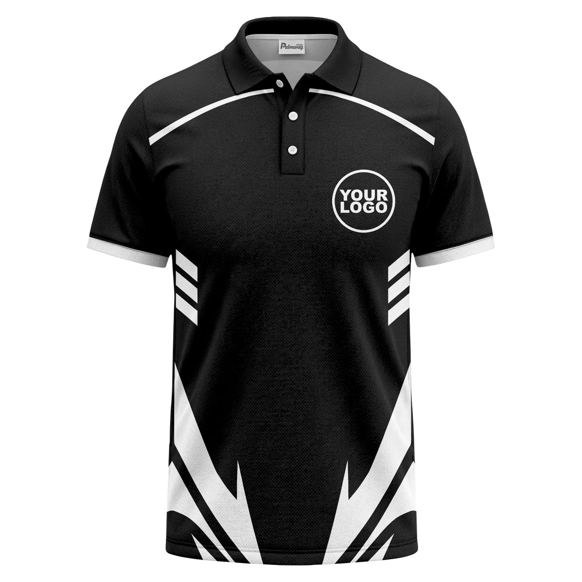 lightning bolt graphic custom logo sporty modern polo shirt