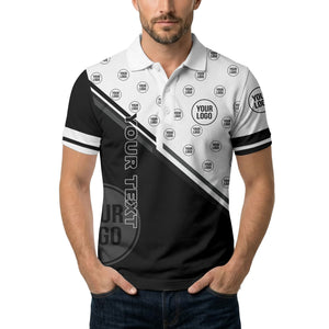 logo repeat diagonal stripe customizable polo shirt for teams
