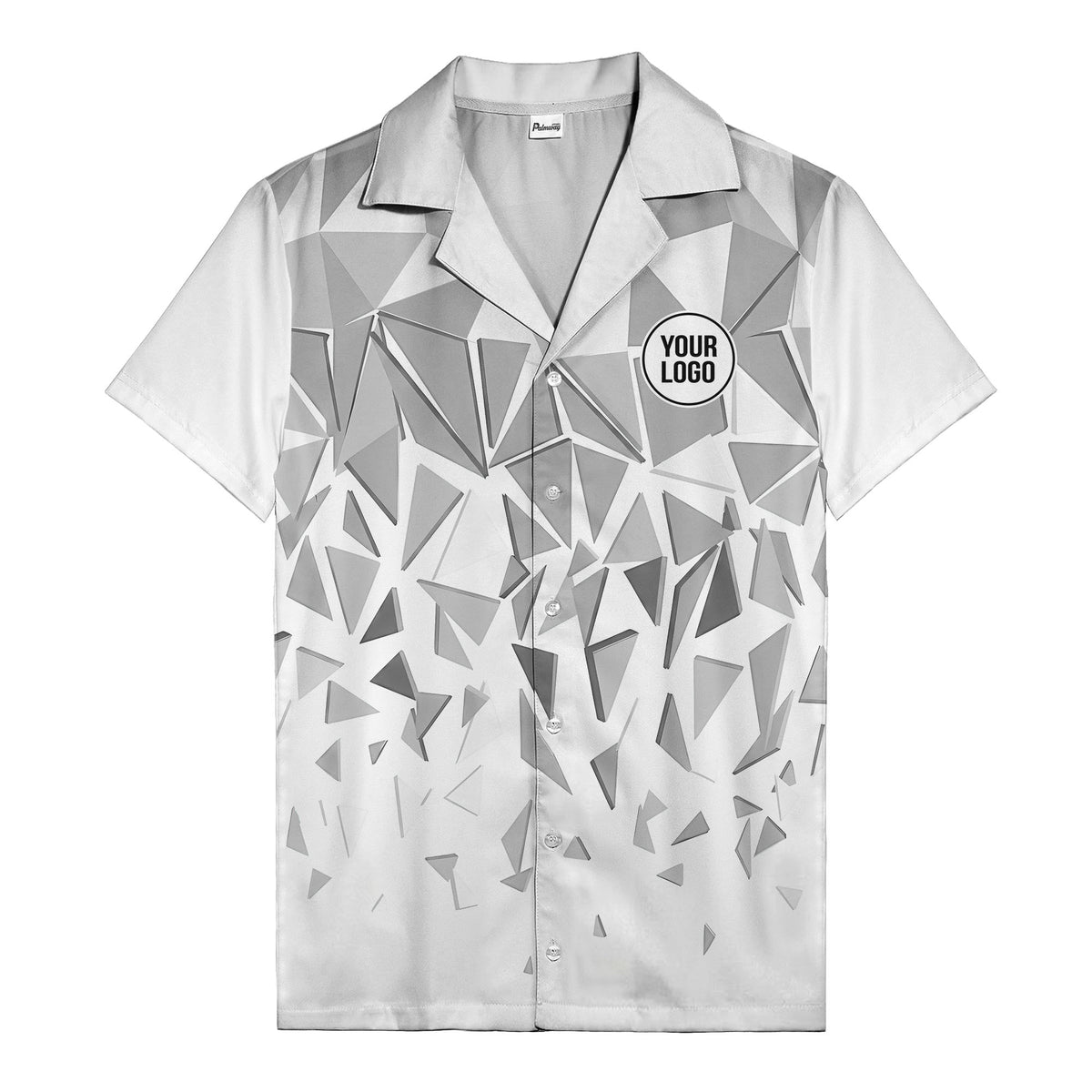 modern abstract triangular geometric hawaiian shirt for men