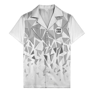 modern abstract triangular geometric hawaiian shirt for men