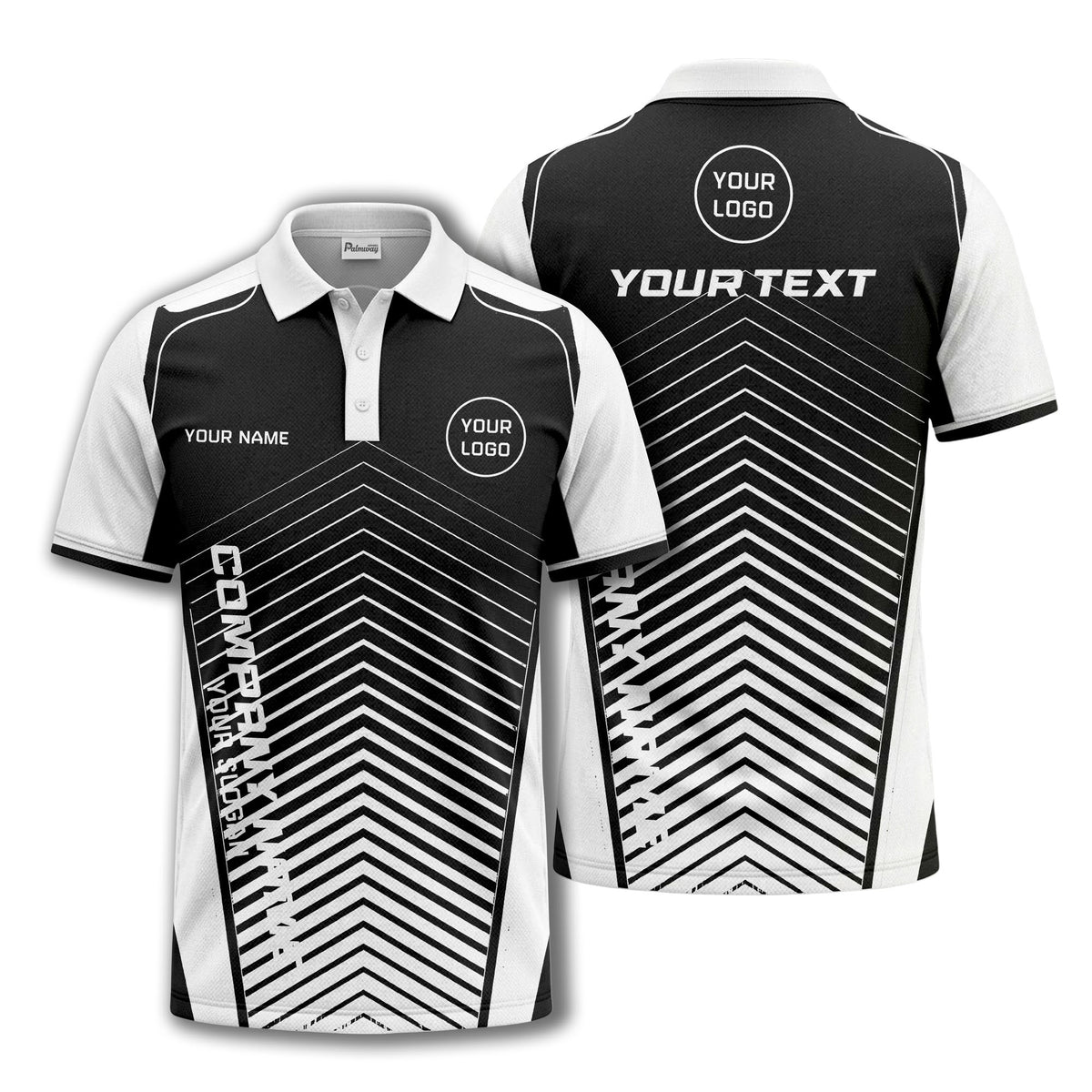 modern chevron stripes personalized logo corporate polo shirt