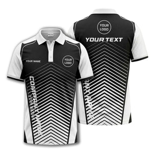 modern chevron stripes personalized logo corporate polo shirt