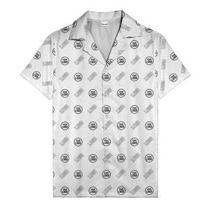 Modern Logo Circle Repeat Blue Hawaiian Shirt For Men