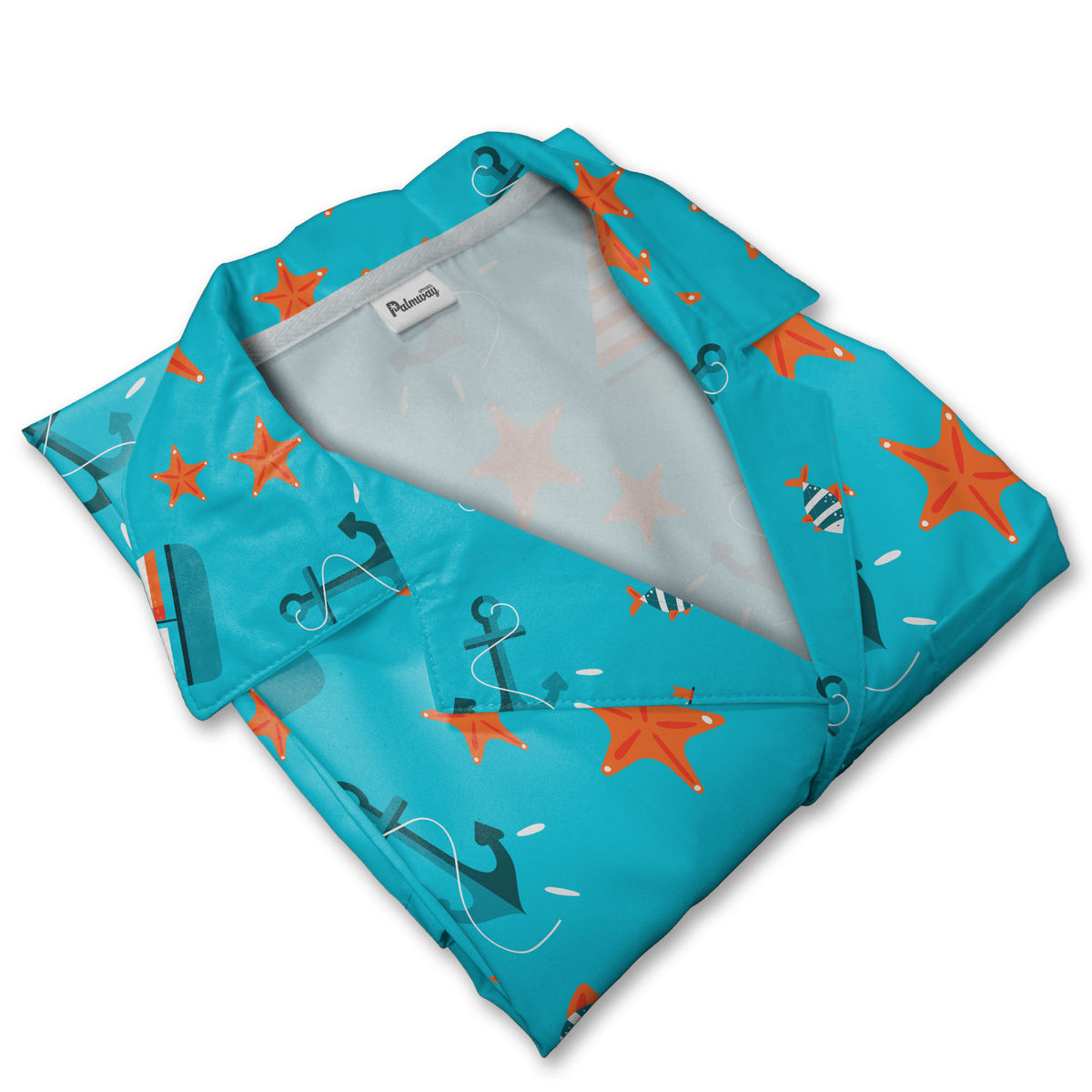 Nautical Starfish & Anchor Ocean Hawaiian Shirt – Sailboat Fish Print