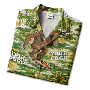 sasquatch surfing beer party aloha hawaiian shirt