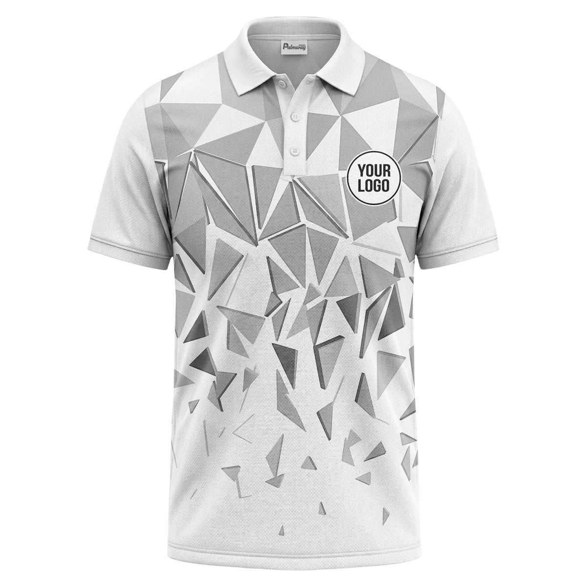 sharp monochrome geometric triangles polo shirt