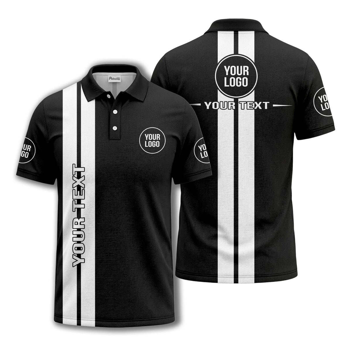 vertical stripe logo custom text polo shirt for modern professionals