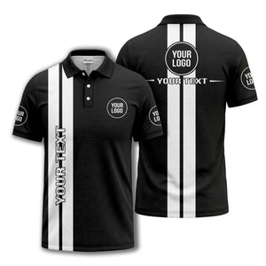 vertical stripe logo custom text polo shirt for modern professionals