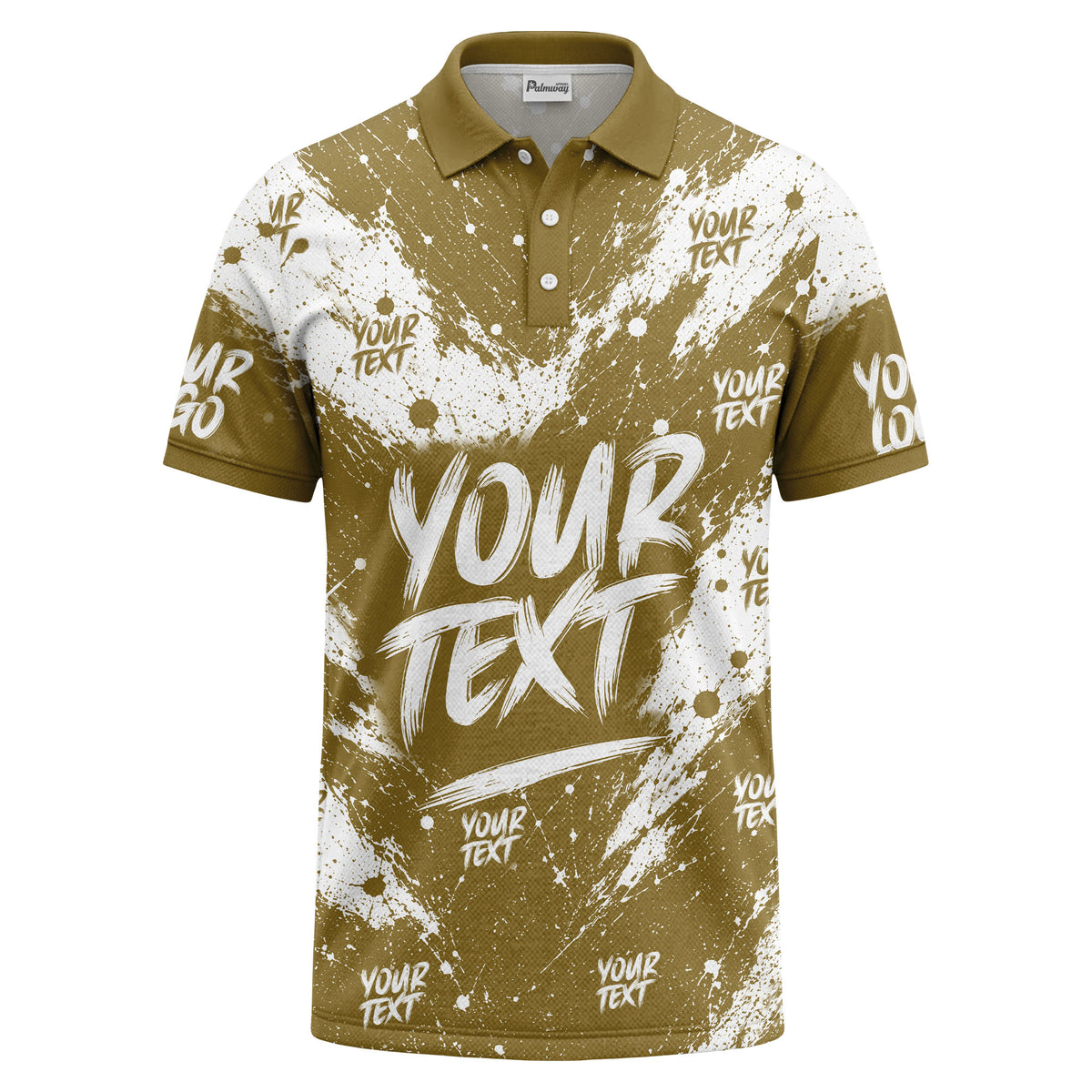 abstract splatter paint with customizable text artistic polo shirt