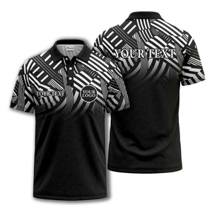 bold geometric stripes customizable polo shirt for men