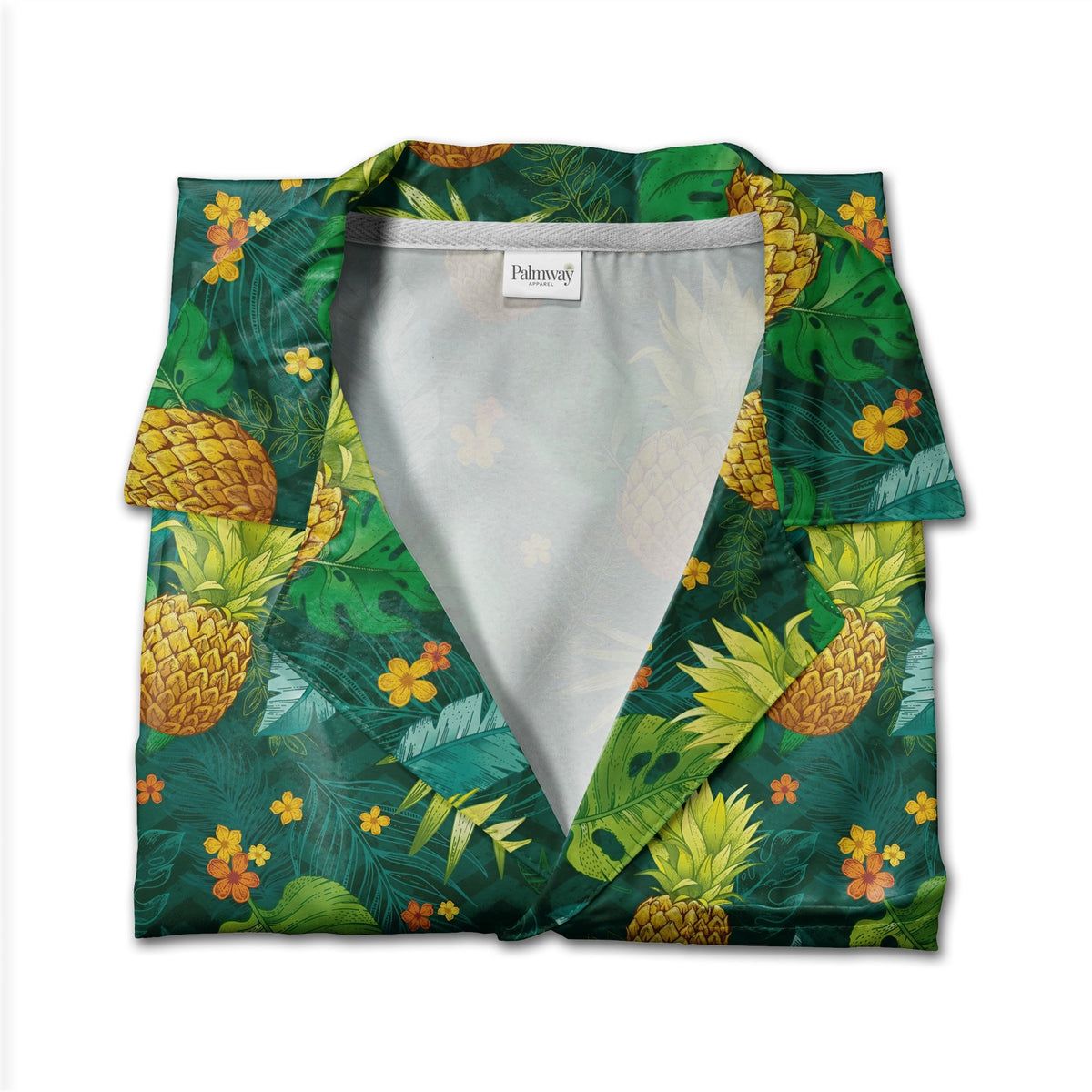 Colorful Hibiscus and Pineapple Hawaiian Shirt Tropical Medley