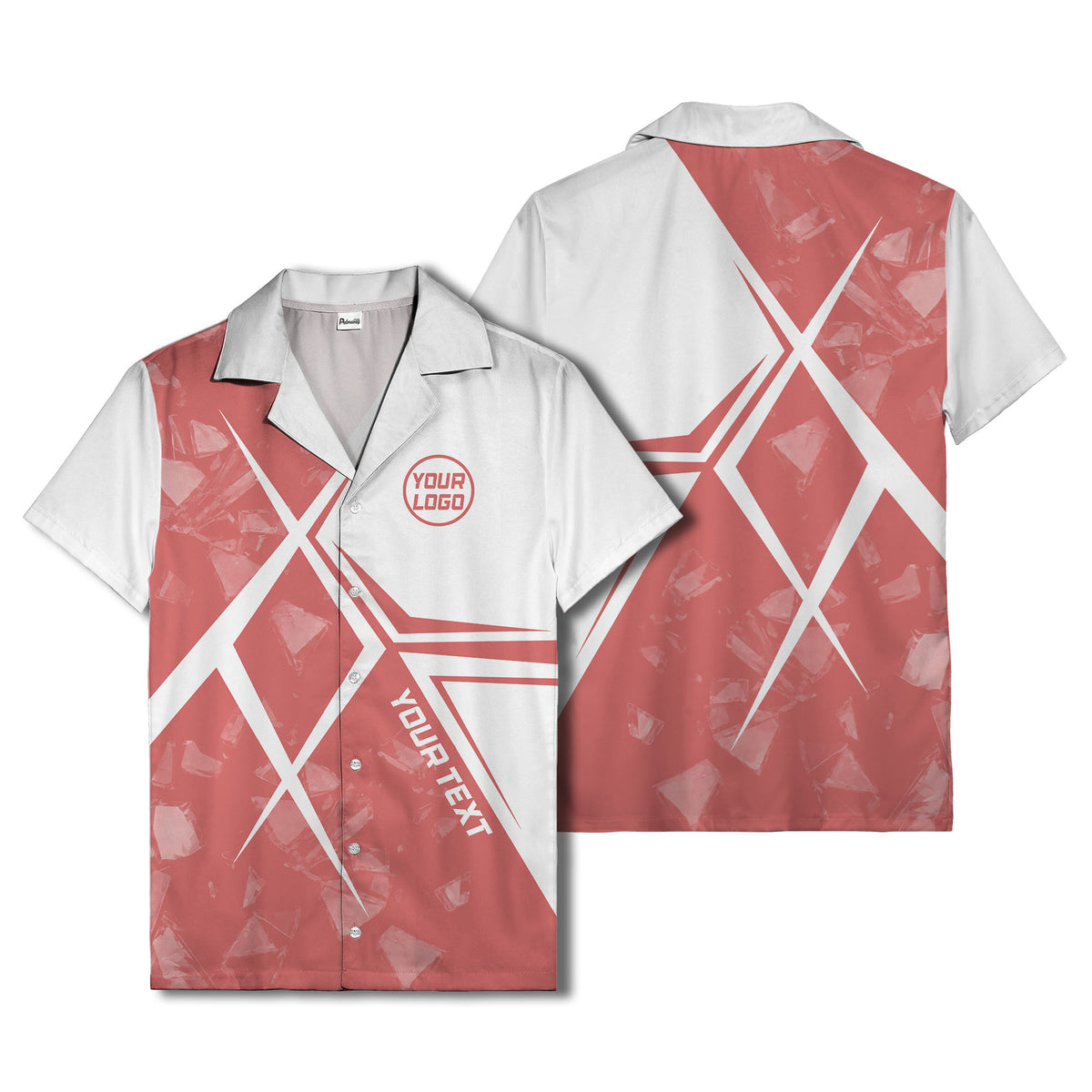 crystal shards & angular lines modern art hawaiian shirt