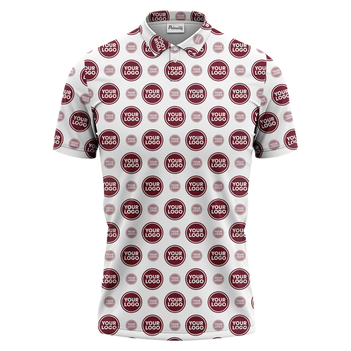 custom color logo polo shirt | bold geometric branding design