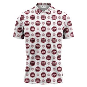 custom color logo polo shirt | bold geometric branding design