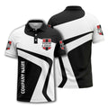custom logo diagonal stripe corporate polo shirt for business uniforms
