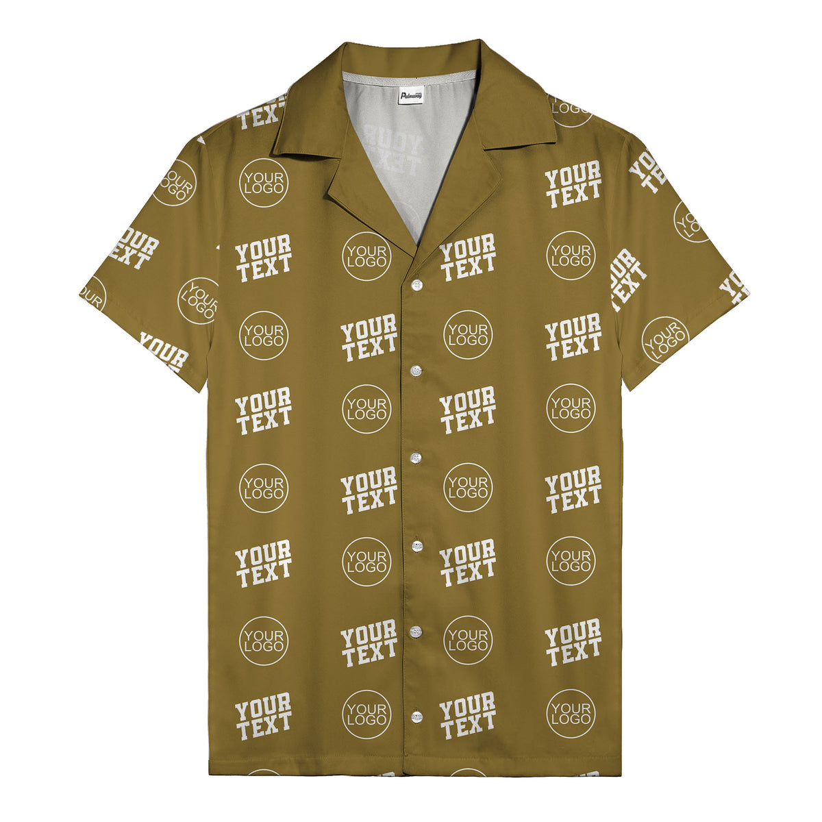 custom logo & text repeat pattern personalized hawaiian shirt