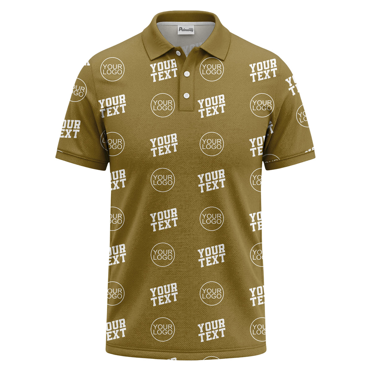 custom logo & text repeat pattern personalized polo shirt