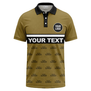 custom monogram logo repeat & text banner all over polo shirt