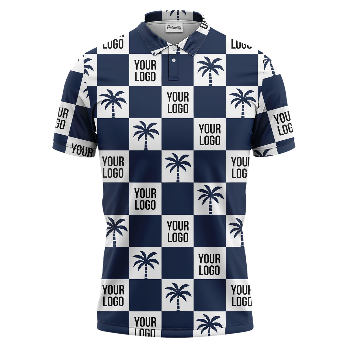 checkered palm tree polo shirt custom polo shirt