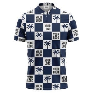 checkered palm tree polo shirt custom polo shirt