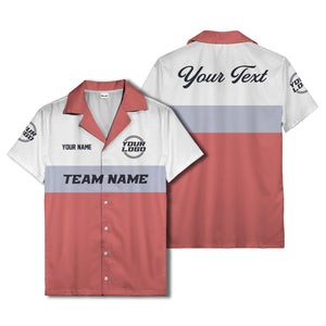 custom team logo & name bowling hawaiian shirt