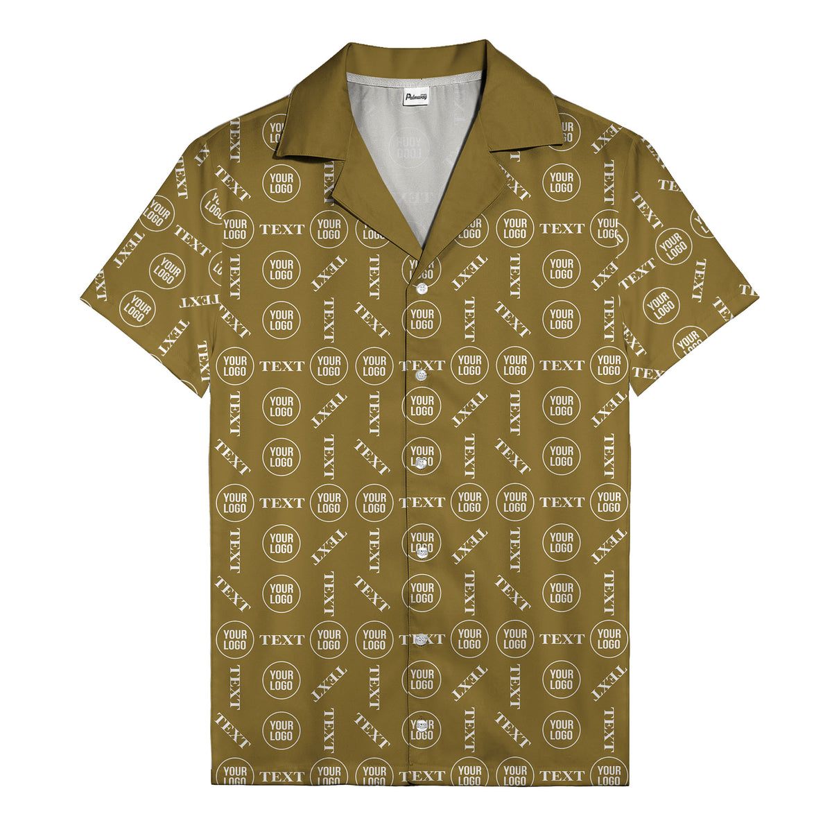 custom text & logo repeat pattern hawaiian shirt