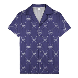 customizable logo circles and dotted lines monochrome hawaiian shirt