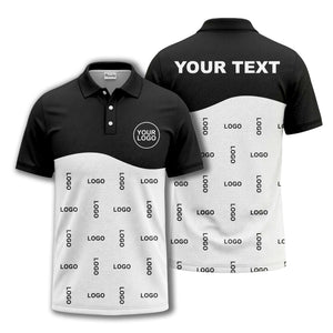 customizable monochrome logo repeat graphic polo shirt for professionals