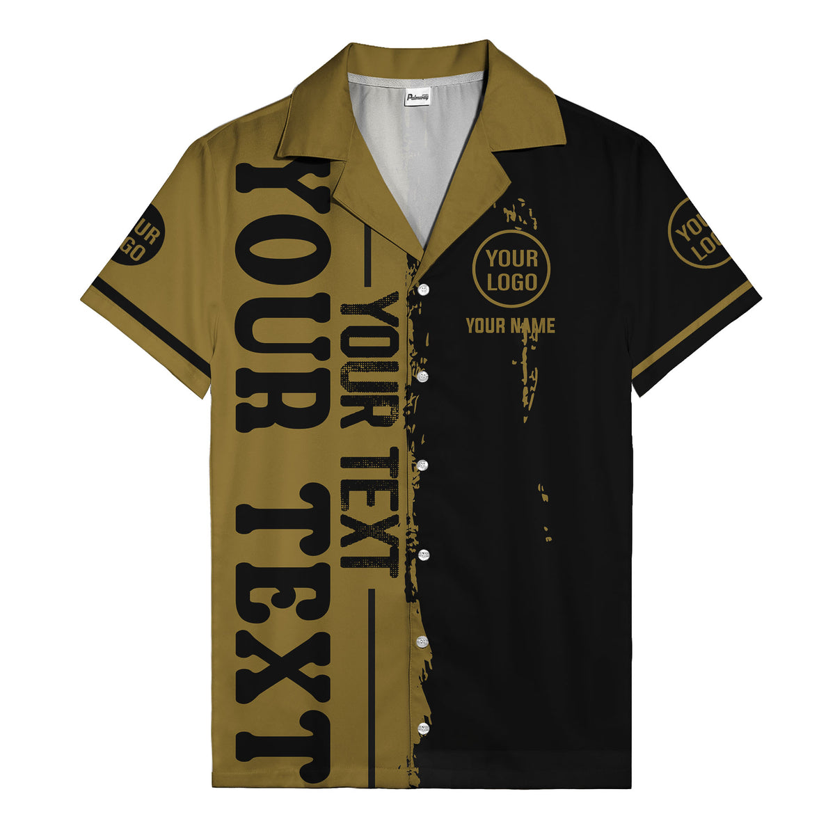 customizable text logo circle personalized hawaiian shirt