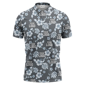 customizable tropical floral flowers leaves polo shirt for vacation vibes