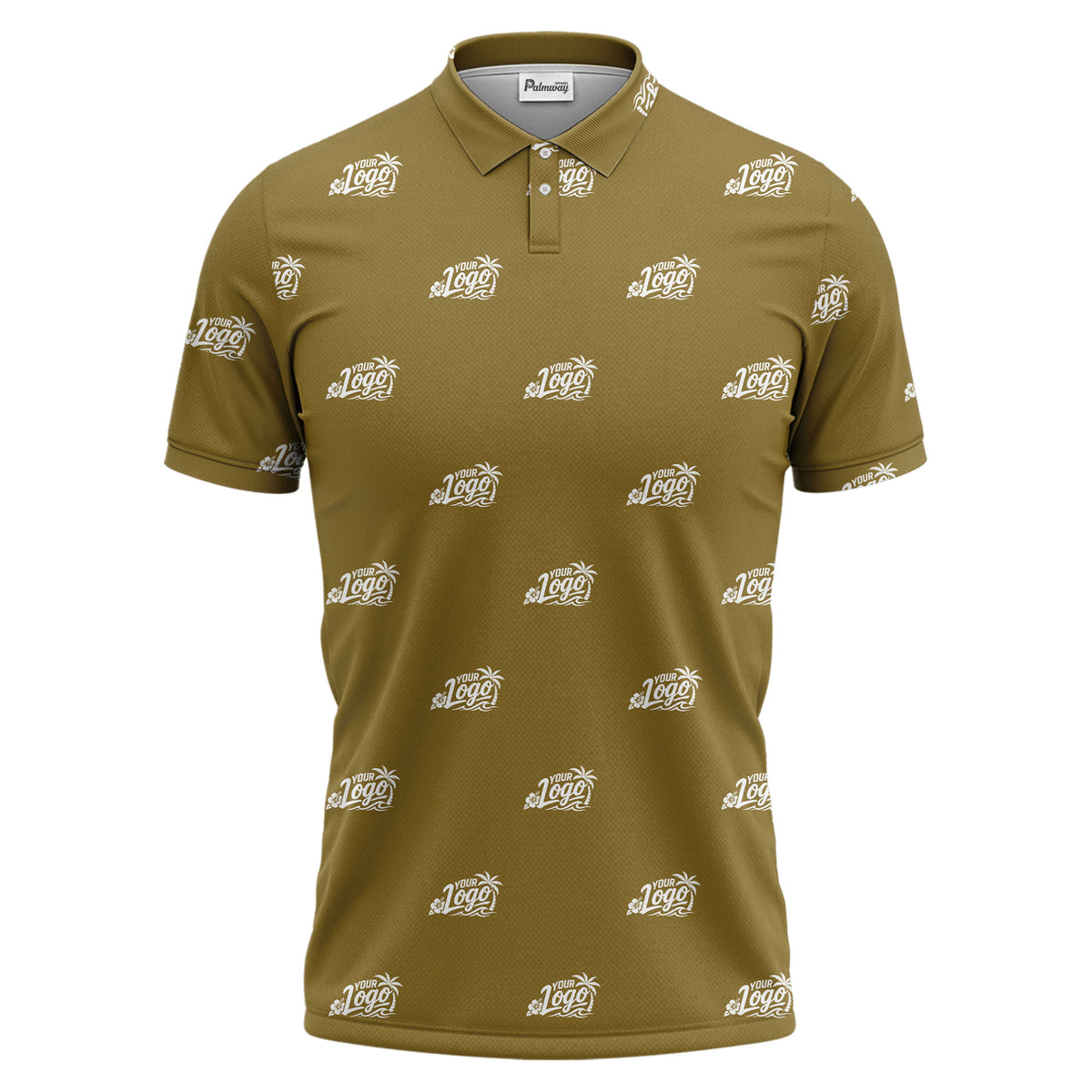 your logo repeat pattern black customizable professional polo shirt