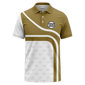 diagonal black-white custom logo stripe polo shirt for golf