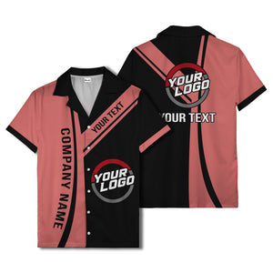 diagonal stripe custom logo company name hawaiian shirt for teams