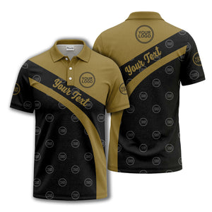 diagonal stripe custom logo golf polo shirt
