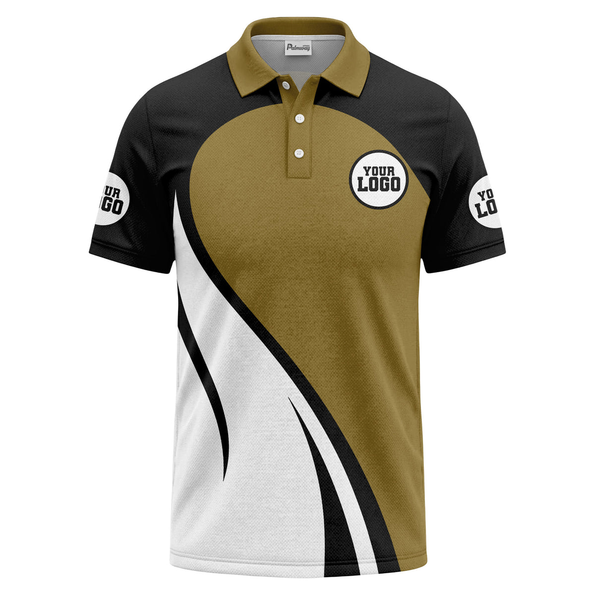 diagonal stripe custom logo modern graphic polo shirt