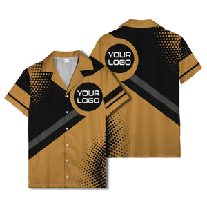 diagonal stripe logo modern hawaiian shirt