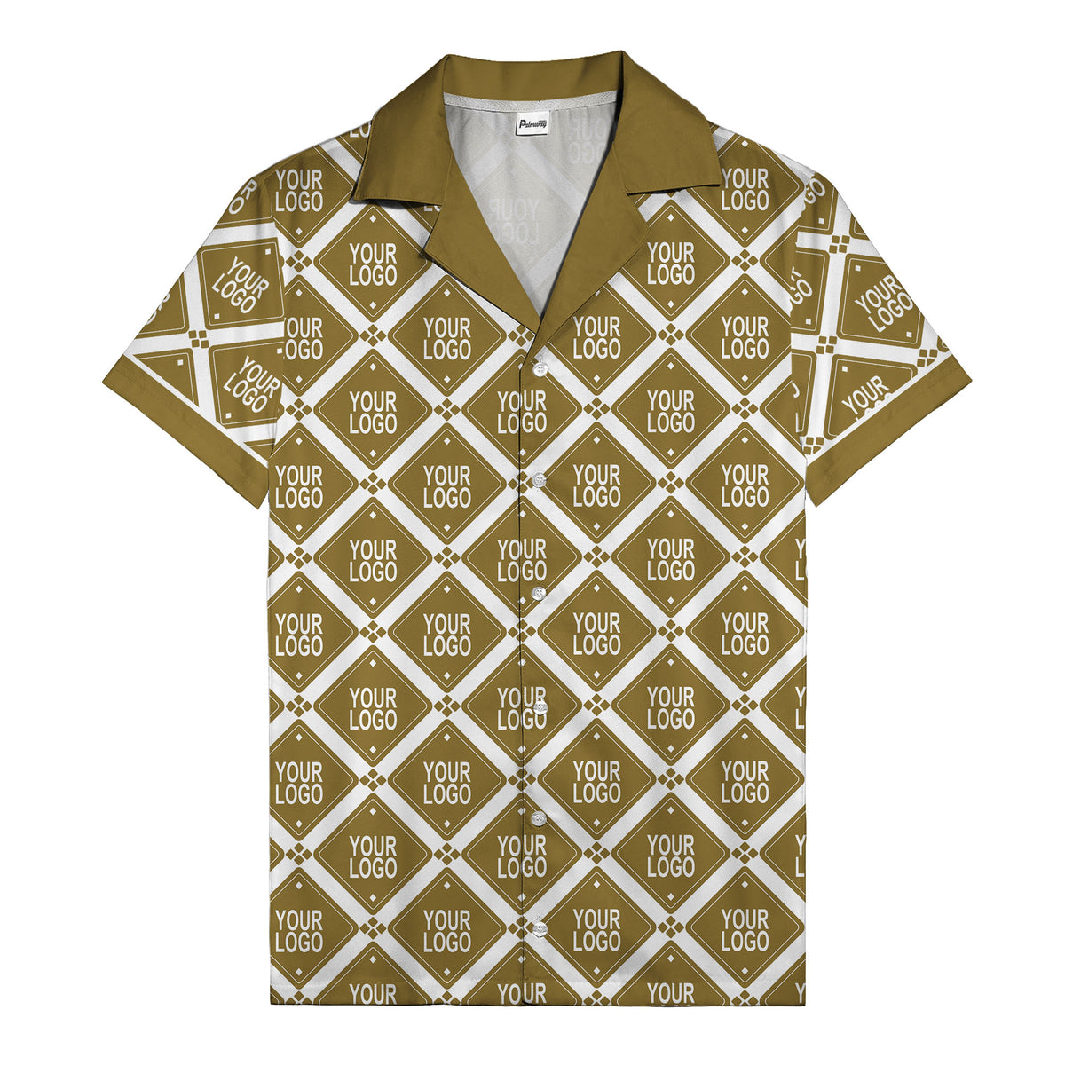 diamond repeat logo geometric hawaiian shirt for men