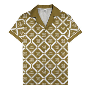 diamond repeat logo geometric hawaiian shirt for men